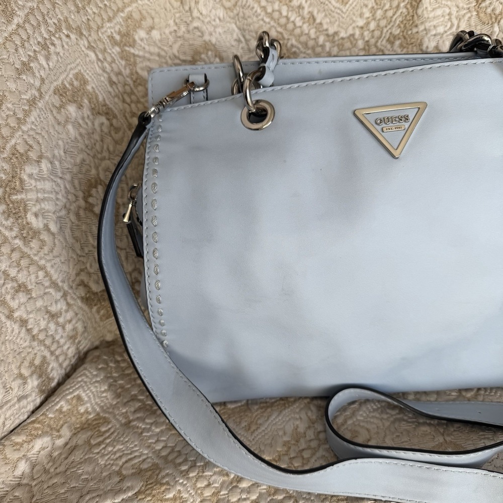 Light Blue Chain-Handle Shoulder Bag - Picture 2 of 7